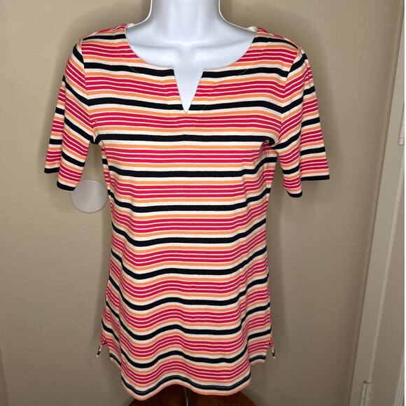 Talbots Knit Striped Tee Women’s Size Petite - Picture 1 of 6